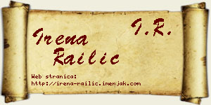 Irena Railić vizit kartica